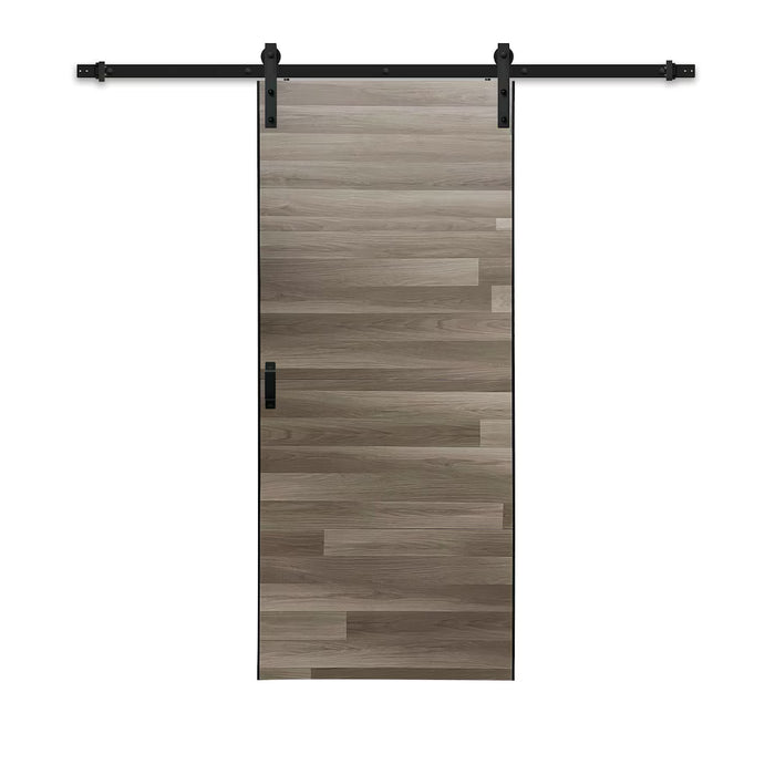 TRUporte 36"x84" Walnut wood finish Ready to assemble complete barn door kit with sliding hardware