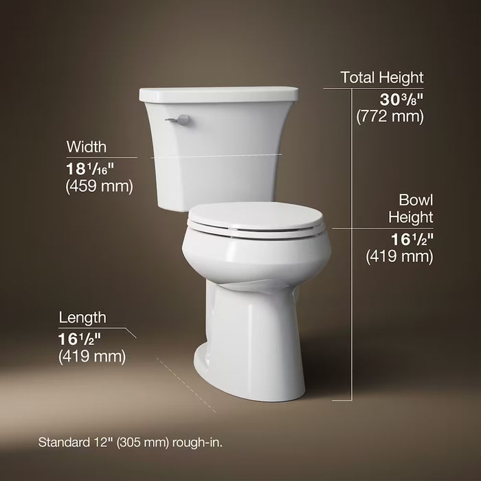 KOHLER Highline Arc The Complete Solution 2-Piece 4.8 LPF Single Flush Elongated Toilet in White (new)