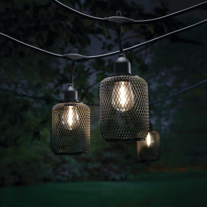 Black Mesh Metal Shade Toppers for Standard String Light Strand (String Light Not Included) -12 pack (NEW)