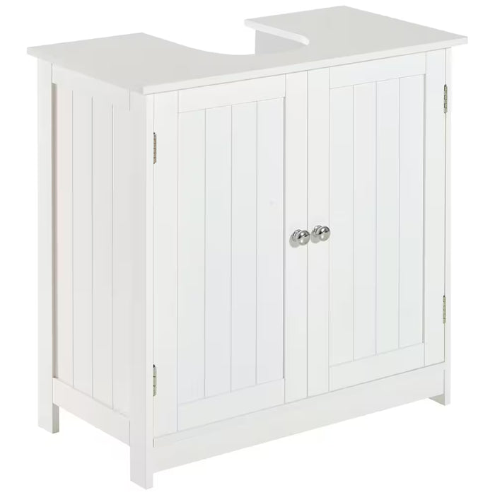 HOMCOM 23.6-inch H Under Sink Bathroom Vanity with 2 Doors and Shelf in White