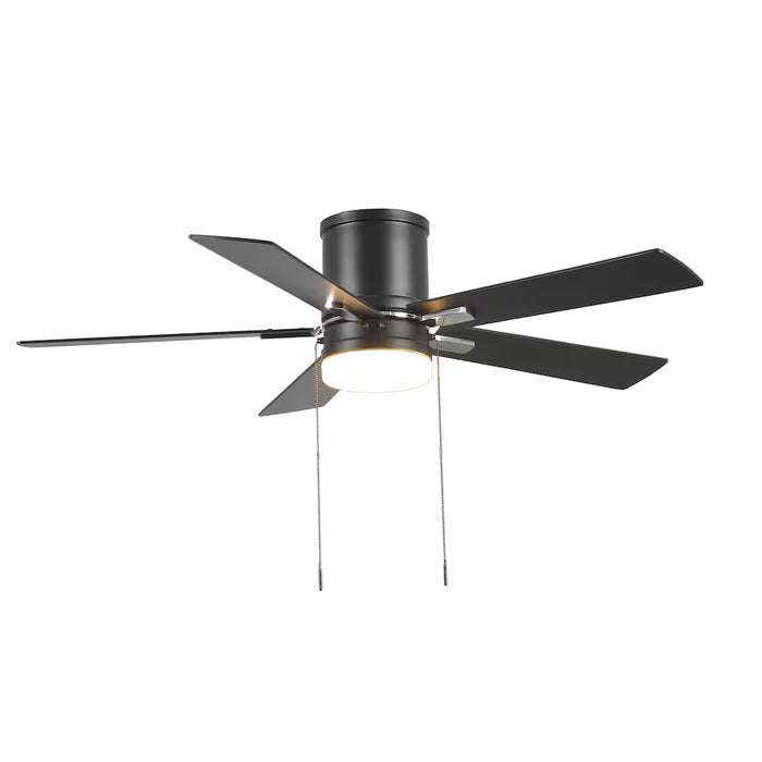 Kingsley 48-inch Indoor Matte Black Ceiling Fan with Integrated LED & Pull Chains (NEW)