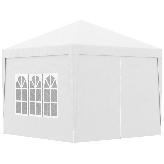 Outsunny Patio Pop Up Party Tent Gazebo, White (New)