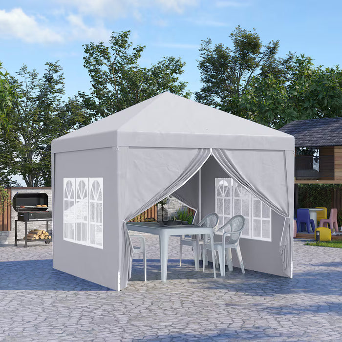 Outsunny Patio Pop Up Party Tent Gazebo, White (New)