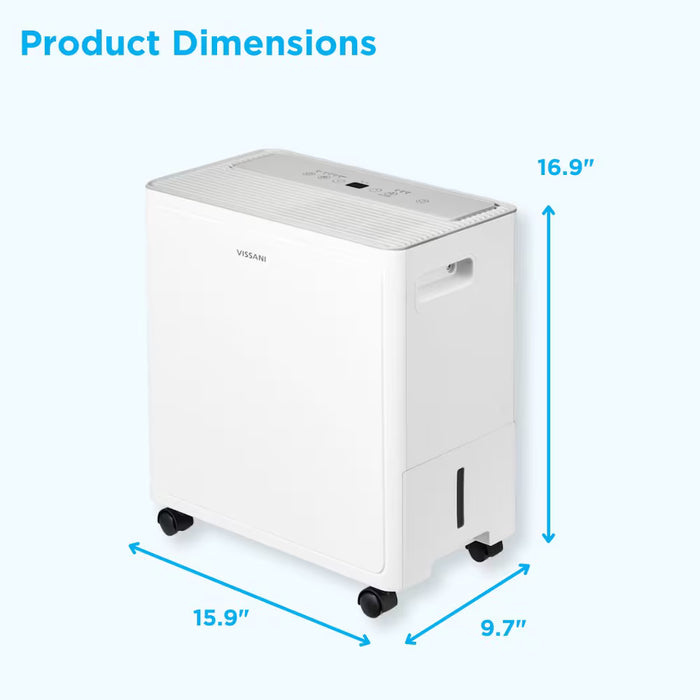 Vissani 22 Pint Capacity Portable Dehumidifier, 1,500 Sq. Ft. Coverage - ENERGY STAR® (Used)