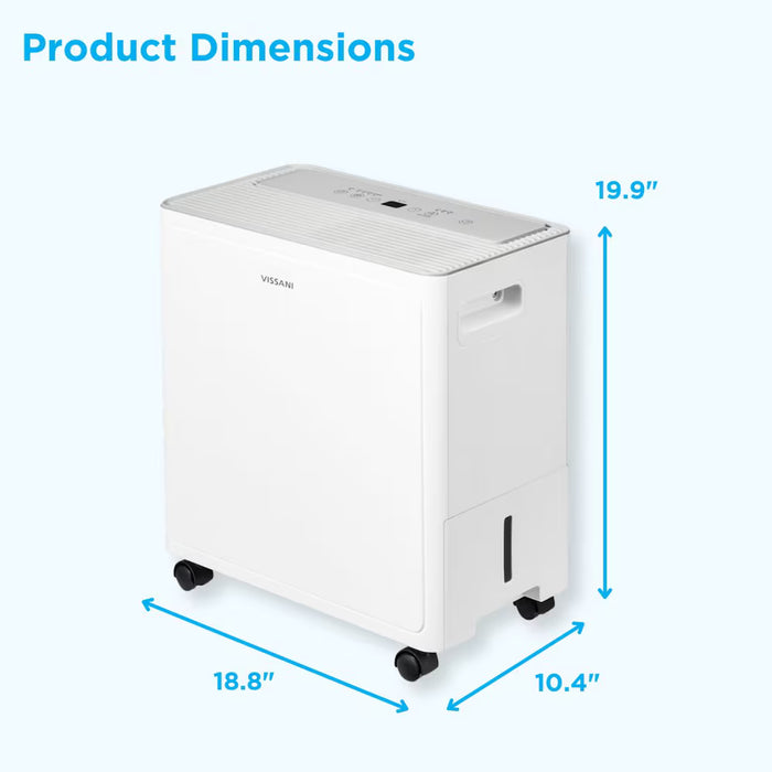 Vissani 50 Pint Capacity Portable Dehumidifier with Pump, 4,500 Sq. Ft. Coverage - ENERGY STAR® (New)
