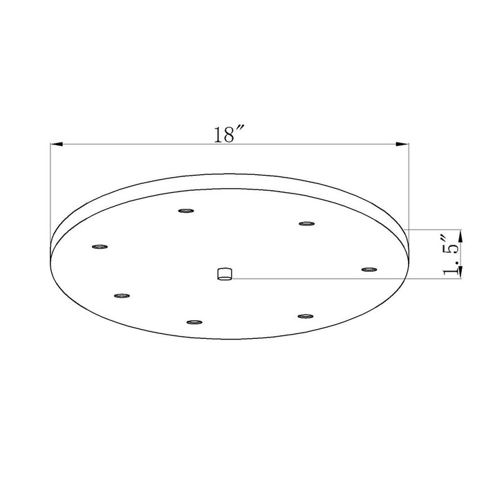 Z-Lite Multi Point Canopy 7 Light Ceiling Plate in Rubbed Brass (NEW)