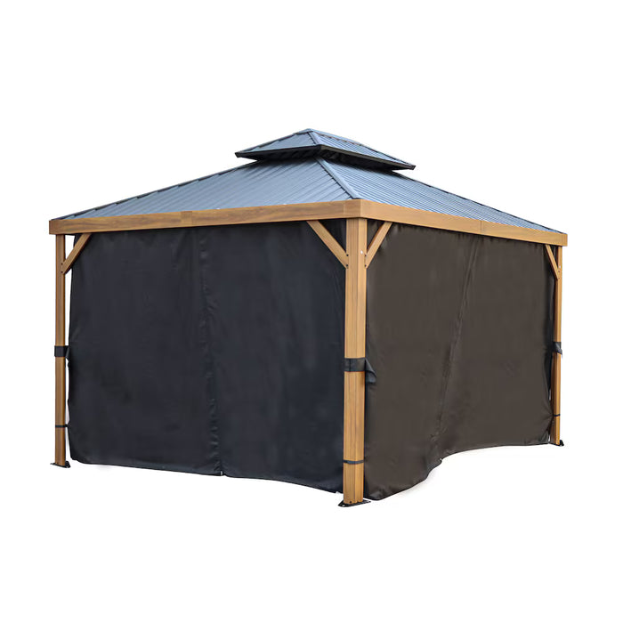 Gazebo Penguin Yosemite 10 ft. x 12 ft. Black Polyester Curtains (NEW)