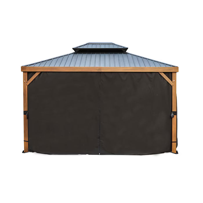 Gazebo Penguin Yosemite 10 ft. x 12 ft. Black Polyester Curtains (NEW)
