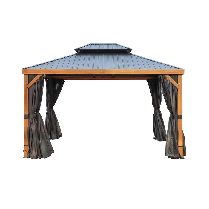 Gazebo Penguin Yosemite 10 ft. x 12 ft. Black Polyester Curtains (NEW)
