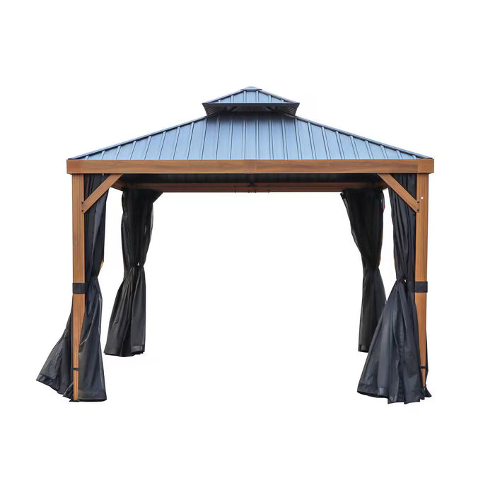 Gazebo Penguin Yosemite 10 ft. x 12 ft. Black Polyester Curtains (NEW)