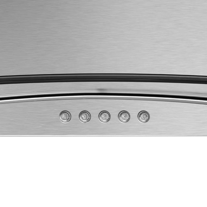 Streamline Rubiani 30-inch 220 CFM Wall Mount Convertible Range Hood in Brushed Stainless Steel, Baffle Filter (NEW)