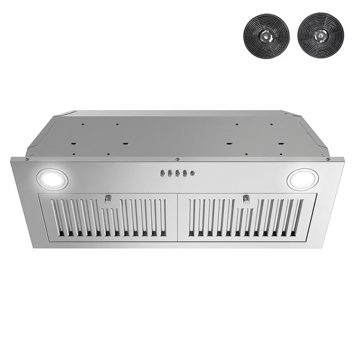 Streamline Sacchi 28-inch 350 CFM Insert Ductless Range Hood in Brushed Stainless Steel, Baffle Filter (New)