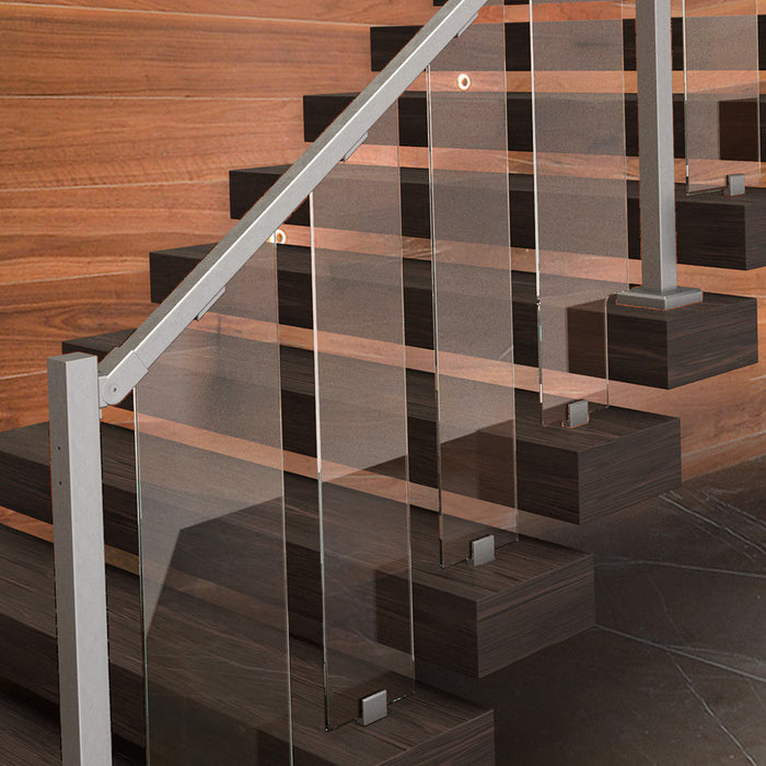 Peak MountainView Deck Railing 7 1/2 Inch x 8mm Stair Mid Tempered Glass Panel (New)