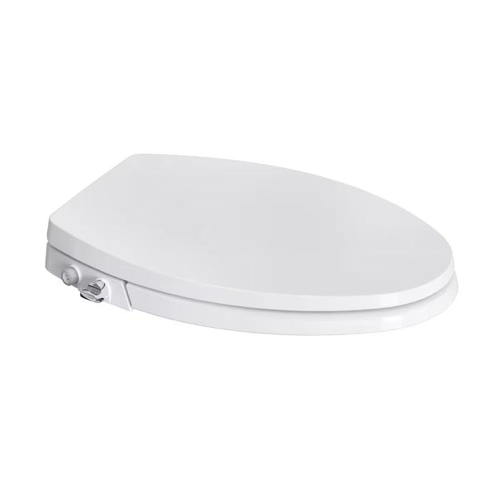 Universal White Elongated Bowl Bidet Slow-Close Toilet Seat with Non-Electric Self-Cleaning Dual Spray Nozzles (New)