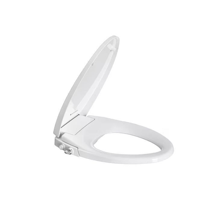 Universal White Elongated Bowl Bidet Slow-Close Toilet Seat with Non-Electric Self-Cleaning Dual Spray Nozzles (New)
