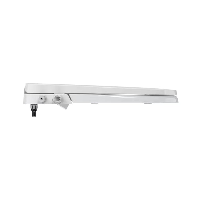Universal White Elongated Bowl Bidet Slow-Close Toilet Seat with Non-Electric Self-Cleaning Dual Spray Nozzles (New)