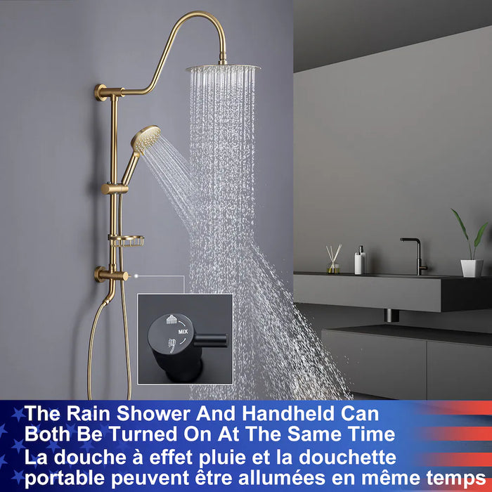 RAINLEX Single-Handle Complete Shower System with Handshower in Brushed Gold (new)
