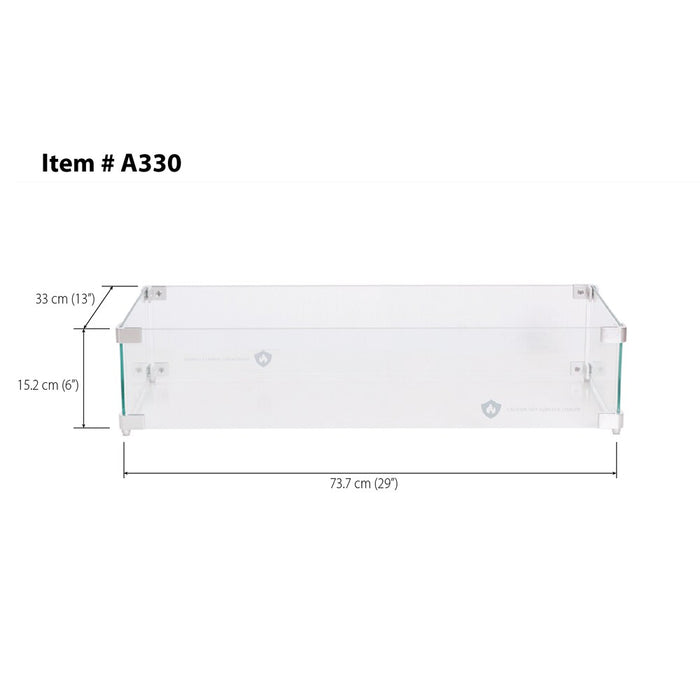 Wind Guard 29-inch Rectangular Wind Glass (new)