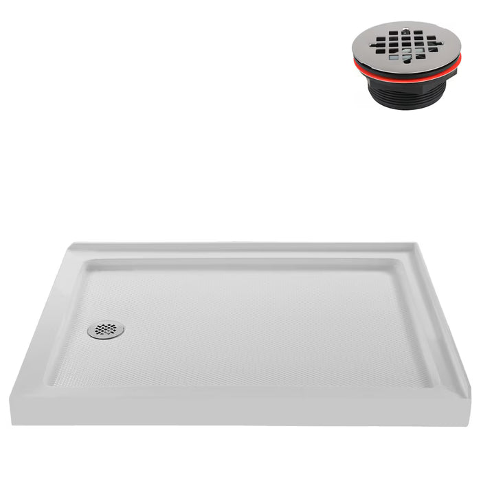 48 in. x 36 in. Corner Acrylic Shower Base with Left Hand Drain