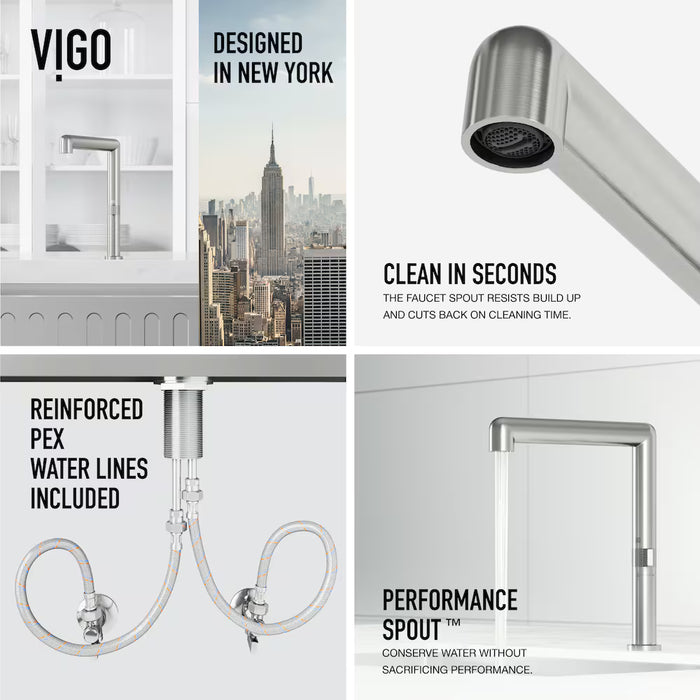 VIGO Jewel 11 in. H Single Handle Kitchen Bar Faucet in Stainless Steel (NEW)