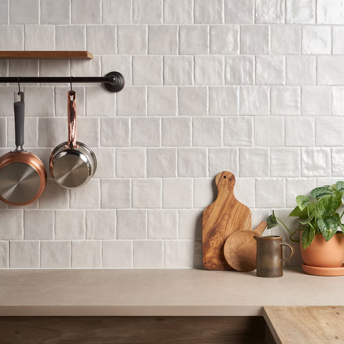 Ivy Hill Tile Amagansett Gin White 4 in. x 4 in. Mixed Finish Ceramic Wall Tile (5.38 Sq. Ft. / Case) (NEW)