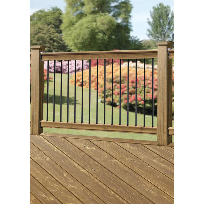 Veranda 37-inch x 6 ft. Brown Wood with Deck Rail Kit, PTL Edge (New)