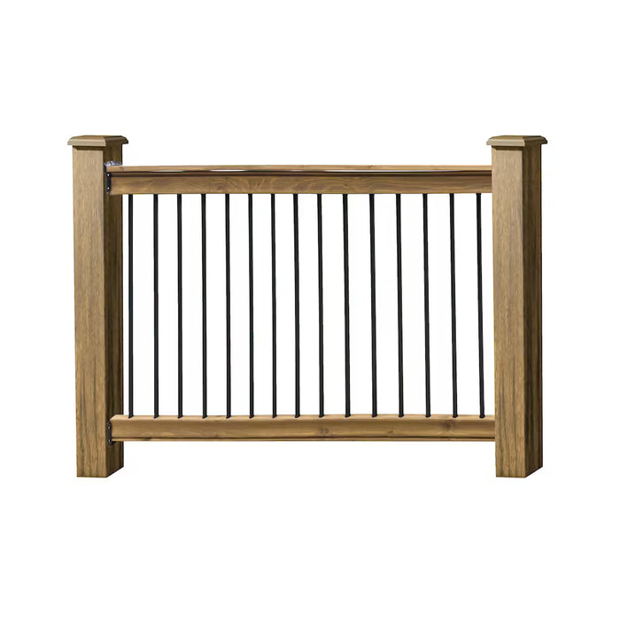 Veranda 37-inch x 6 ft. Brown Wood with Deck Rail Kit, PTL Edge (New)
