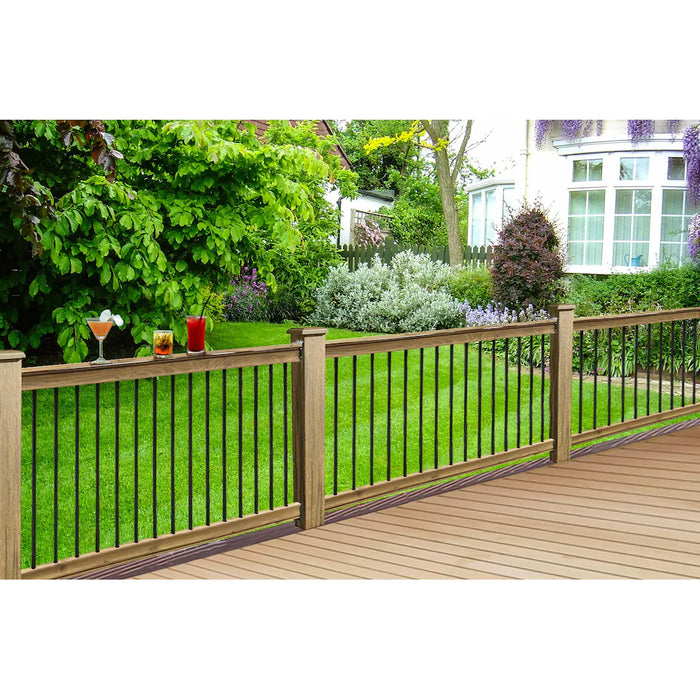 Veranda 37-inch x 6 ft. Brown Wood with Deck Rail Kit, PTL Edge (New)