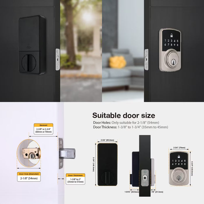 Defiant Square Compact Satin Nickel Electronic Single Cylinder Deadbolt (new)