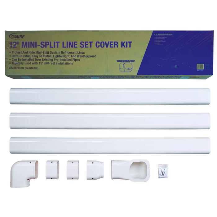 Perfect Aire 12' Paintable Line Set Cover Kit, White
