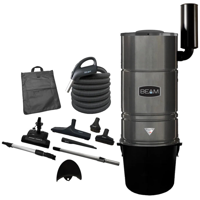 BEAM Central Vacuum with carpet care kit, Model 345, 655 AW, Powerful Suction, premium Power nozzle (new)