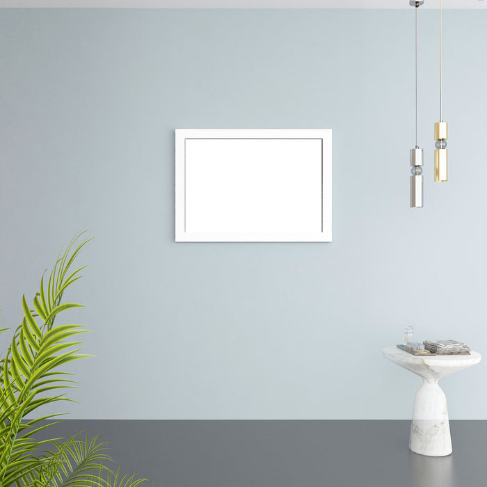 Nordic Canada Vera 40 inch Rectangular Framed Mirror in Matte White for Vertical or Horizontal Setup