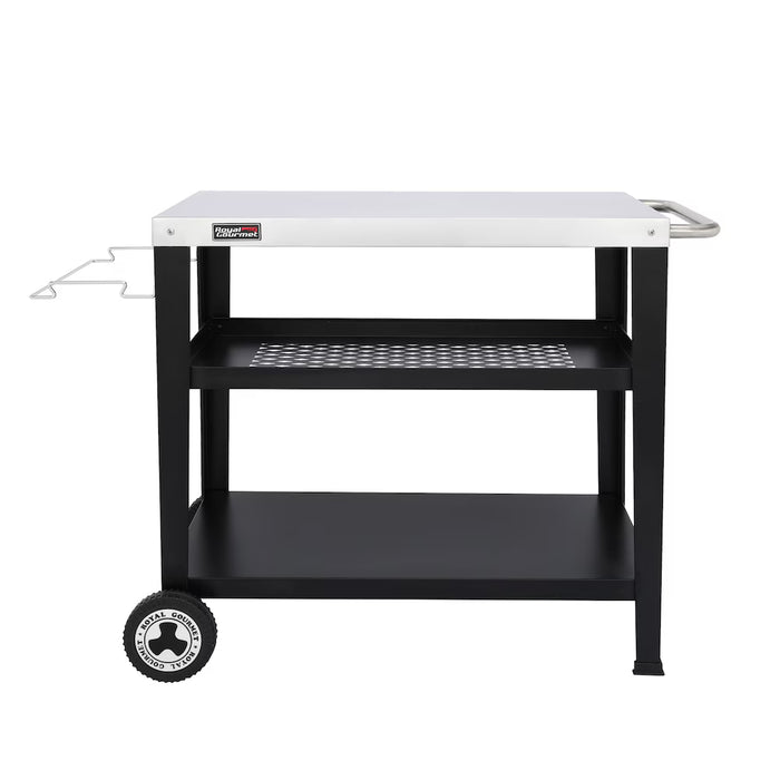 Royal Gourmet Movable 3-Shelf Grill Table with Removable Trash Bag Holder (new)