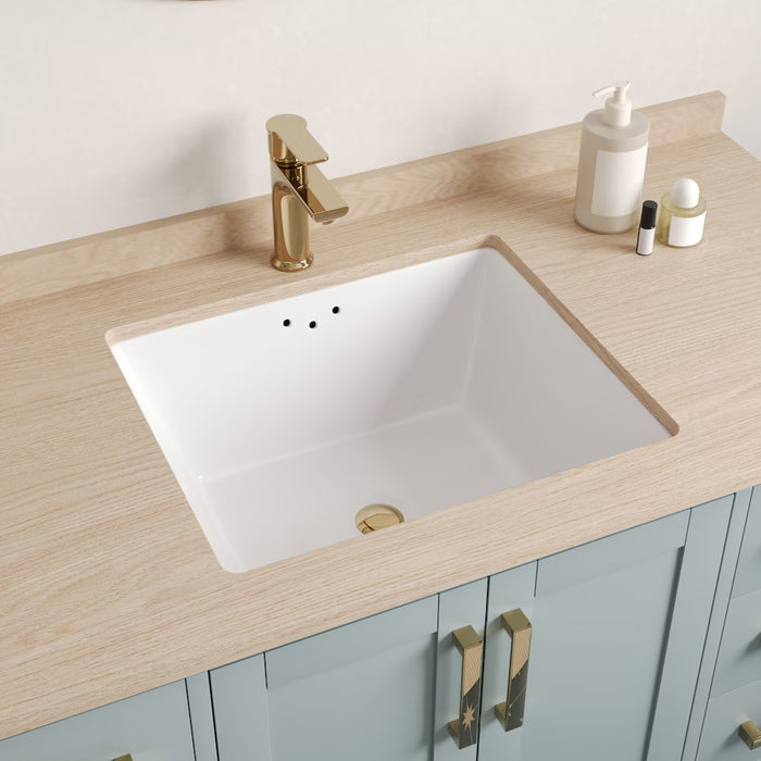 DeerValley 16 in. Rectangular Vitreous China Undermount Bathroom Sink in White (new)