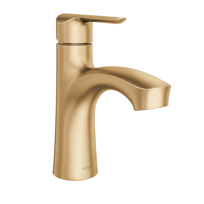 MOEN Findlay Single Hole Single-Handle Bathroom Sink Faucet/Tap with Deckplate in Bronzed Gold (New)