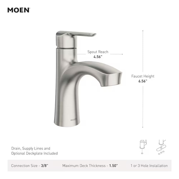 MOEN Findlay Single Hole Single-Handle Bathroom Sink Faucet/Tap with Deckplate in Bronzed Gold (New)