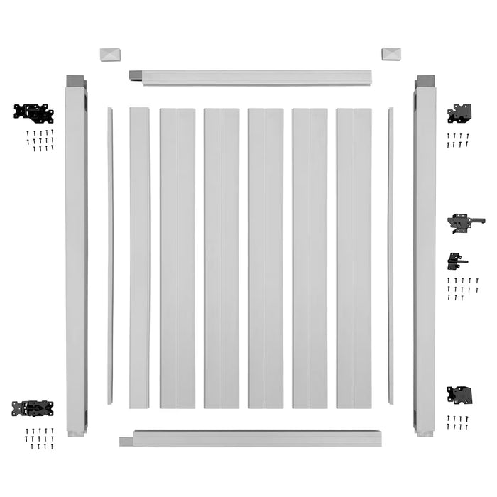 Creative Surfaces® 4' x 6' Unassembled White Vinyl Self-Closing Fence Gate Ivory (NEW)