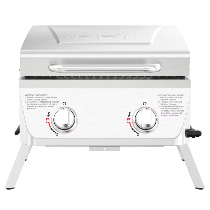 Nexgrill 2-Burner Portable Propane Gas Table Top Grill in Stainless Steel (new)
