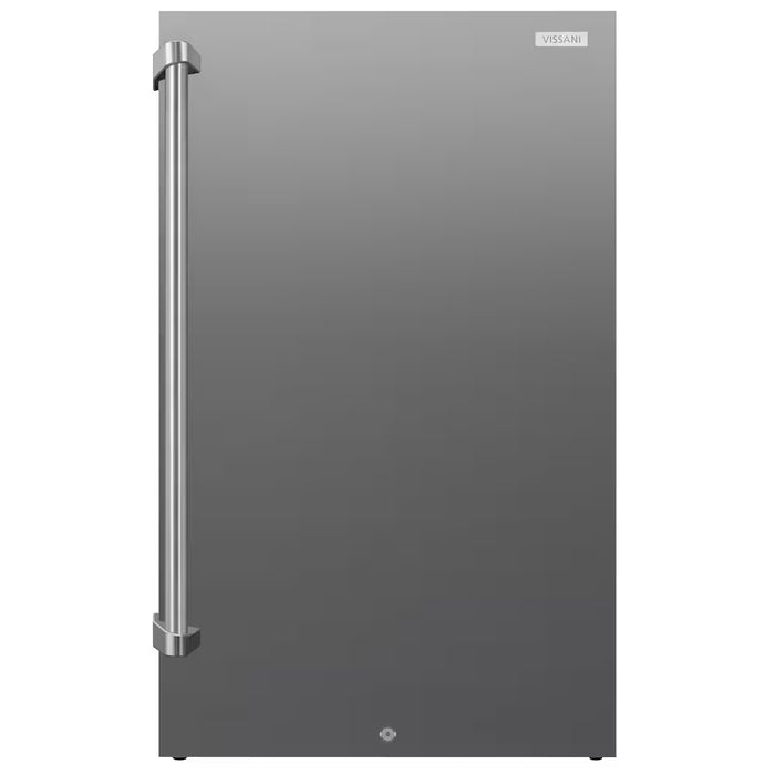 Vissani 4.4 cu. ft. Outdoor Refrigerator, IPX4 Outdoor Rated with Reversible Door in Stainless Steel – ENERGY STAR® (Used)