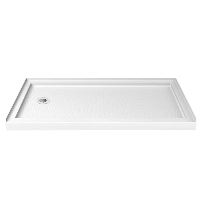 MAAX Roka 60L x 36W x 2.75H in. Acrylic Alcove Shower Base Pan in White, Left Drain (new)