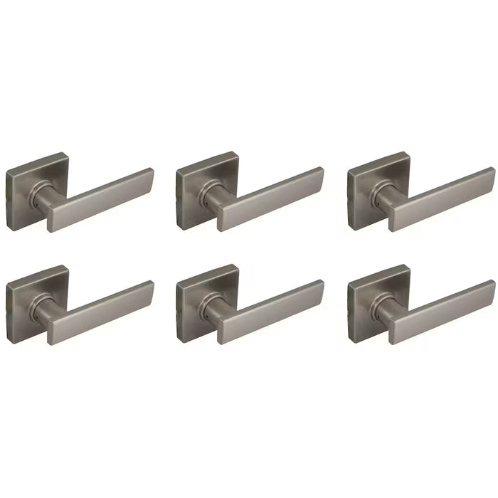 Defiant Straight Satin Nickel Passage Door Lever 6 Pack (NEW)