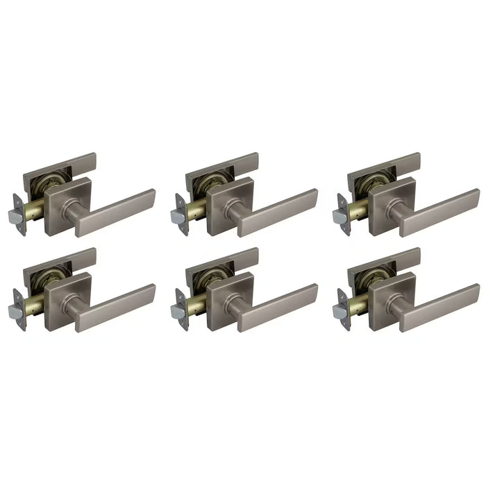 Defiant Straight Satin Nickel Passage Door Lever 6 Pack (NEW)