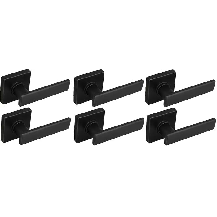 Defiant Straight Matte Black Passage Door Lever 6 Pack (NEW)