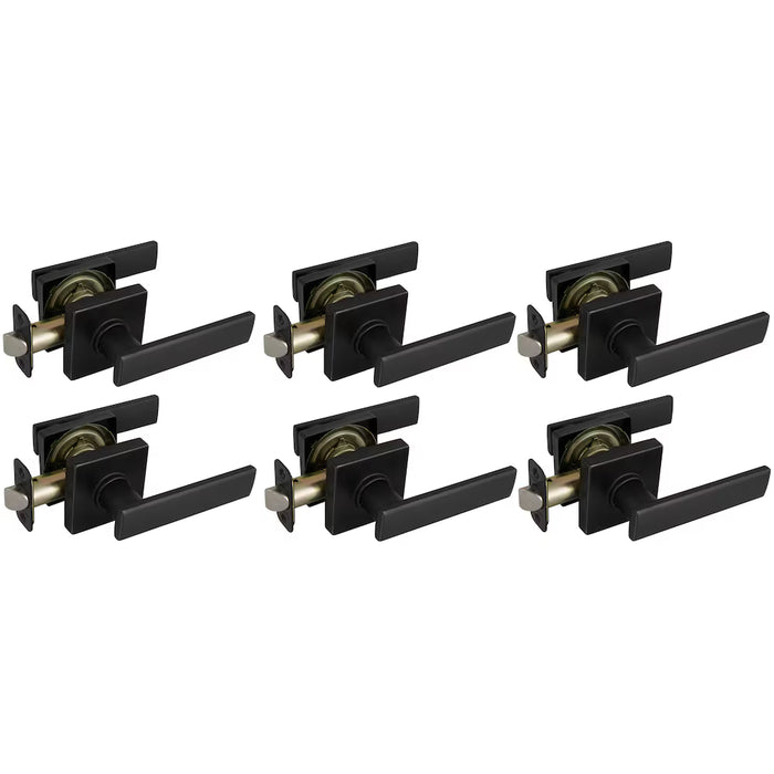 Defiant Straight Matte Black Passage Door Lever 6 Pack (NEW)