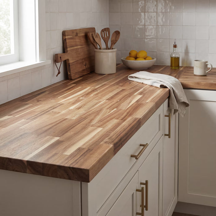 MSI Stone ULC 72 in. L x 25 in. W x 1 in. T Unfinished Acacia Standard Butcher Block Countertop With Eased Edge (new)