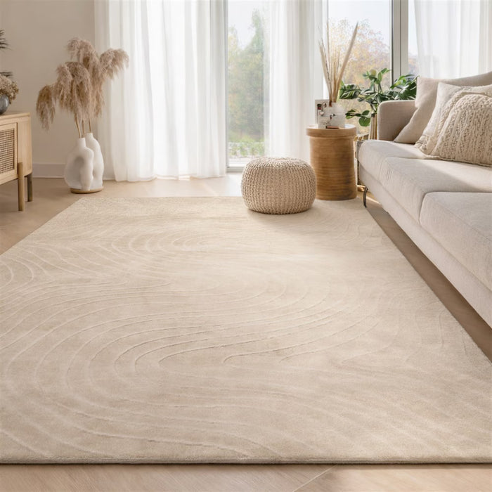 ECARPET Somos Cream 9 ft x 12 ft Indoor Washable Rug (NEW)