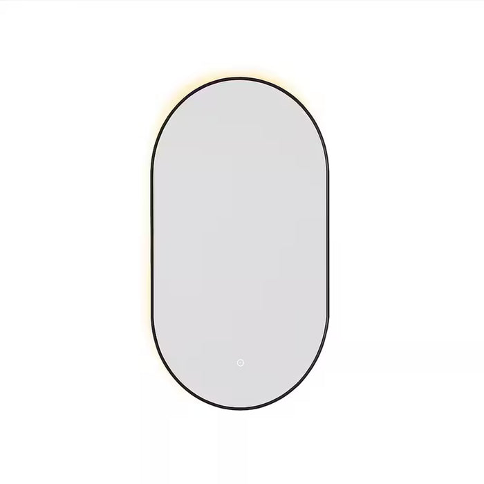 Nordic Canada Oslo 24" x 40" LED Oval Bathroom Mirror with Black Frame - Defogger Mirror with Dimming Control, Adjustable Brightness & Colour Temperature (new)