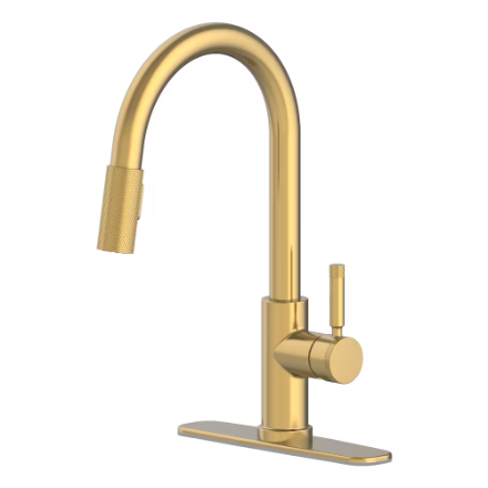 Parnell Pull-Down Sprayer Kitchen Faucet in Matte Gold