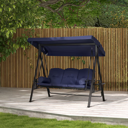 Outsunny 3 Seater Porch Swing in Dark Blue (New)