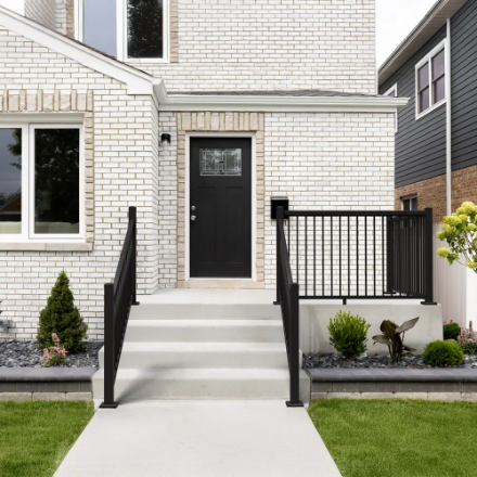 Peak RailBlazers Aluminum Deck Railing Corner Post Kit in Matte Black